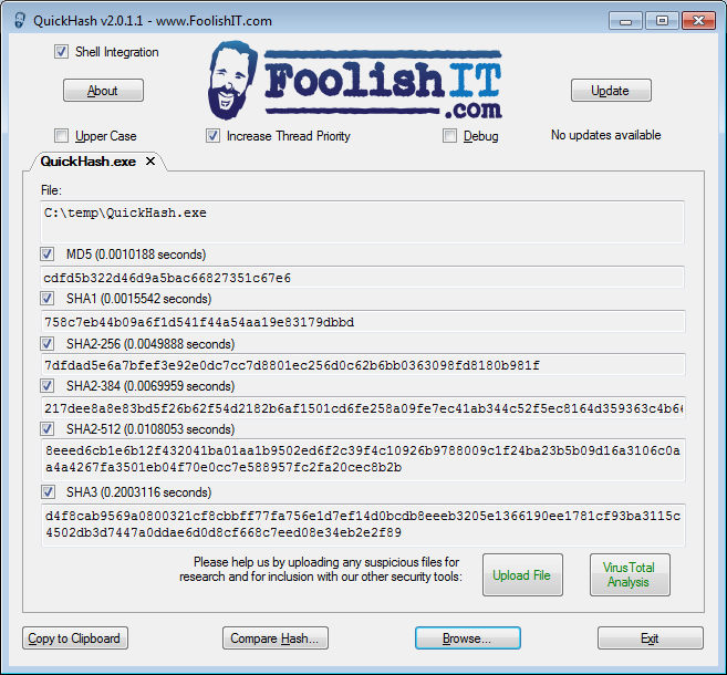 download the new QuickHash 3.3.2 download the new QuickHash 3.3.2